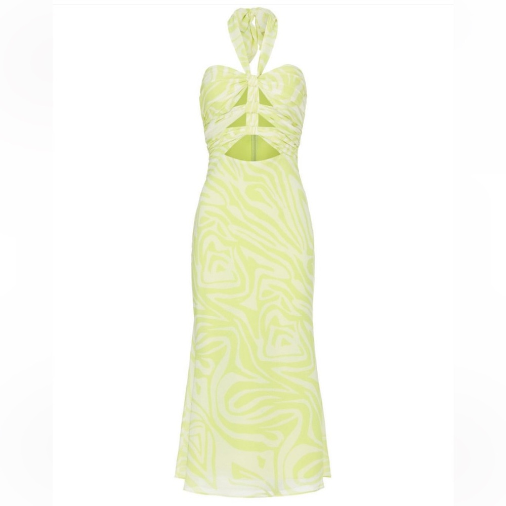 Ronny Kobo x RTR Green Halter Dress